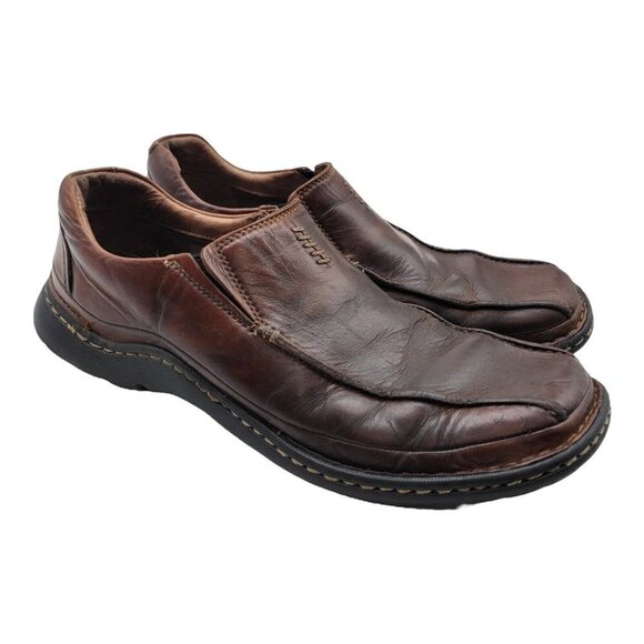 CLARKS SLIP-ON BROWN LEATHER MENS 9.5M SHOES 78194 main image 8